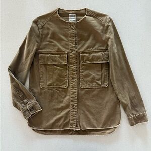 Zara Olive Button-Up Jacket